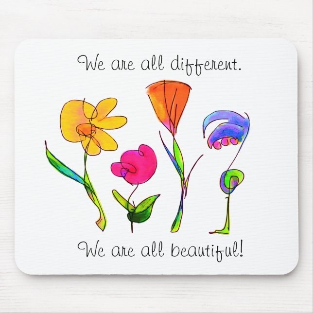 We Are All Different & Beautiful Diversity Mouse Pad (Front)