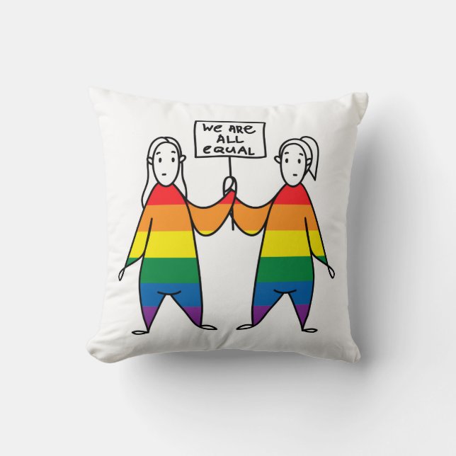 We Are All Equal Throw Pillow (Front)