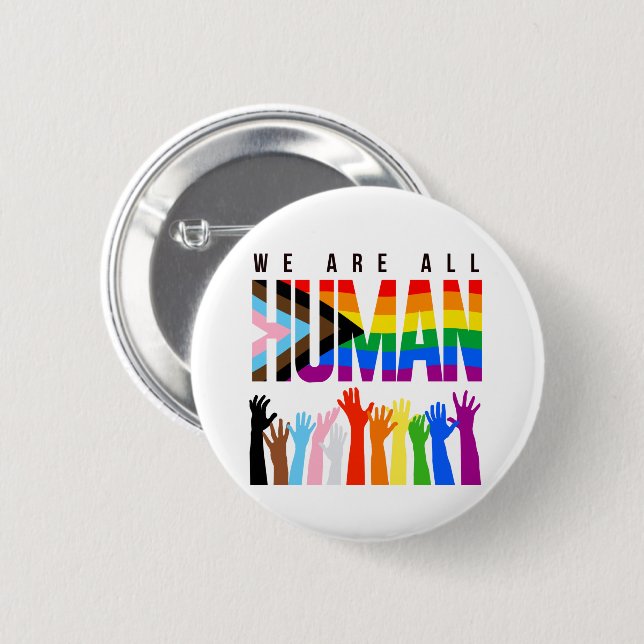 We are all human 2 inch round button (Front & Back)