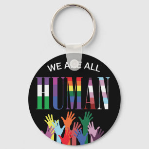 We Are All Human Colourful Hands  Keychain