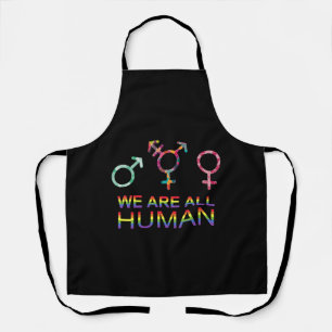 We Are All Human Lgbt Gender Symbols Apron