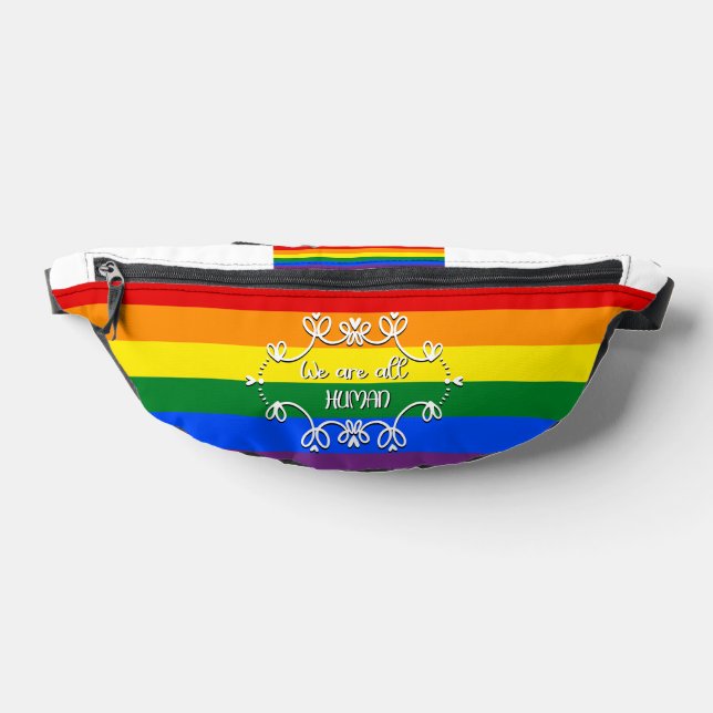 We Are All Human LGBTQ Pride Month Fanny Pack (Lay Down)