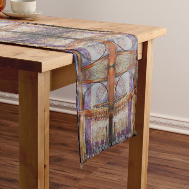 We Are All Moths Flying Around the Same Light. Medium Table Runner (In Situ)