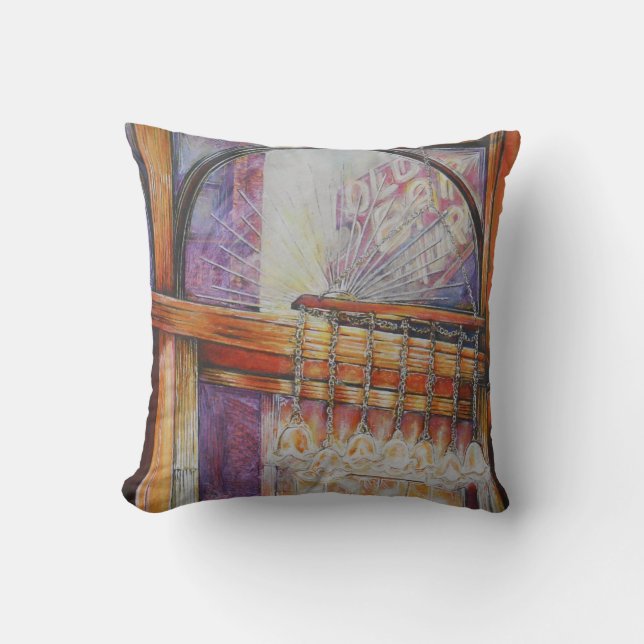 We Are All Moths Flying Around the Same Light. Throw Pillow (Front)