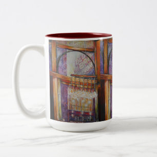 We Are All Moths Flying Around the Same Light. Two-Tone Coffee Mug