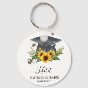 We Are BUZZED! GRADUATION Gift Personalized BEES Keychain