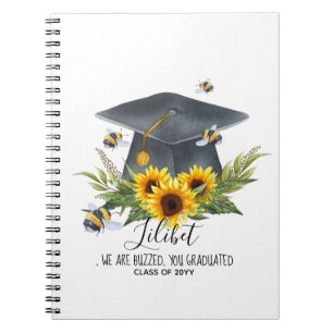We Are BUZZED! GRADUATION Gift Personalized BEES Notebook