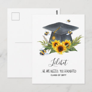 We Are BUZZED! GRADUATION Gift Personalized BEES Postcard