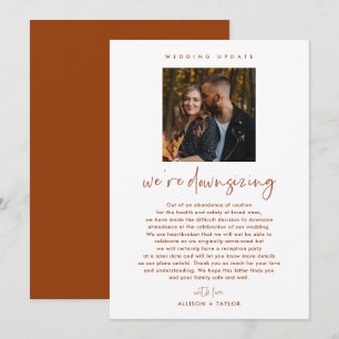 We Are Downsizing Wedding Update Photo Invitation