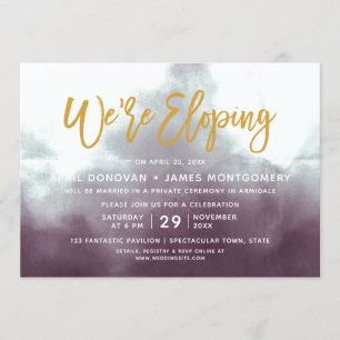 We are Eloping Brush Typography Wedding Invitation