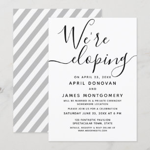 We are Eloping Typography Wedding Invitation