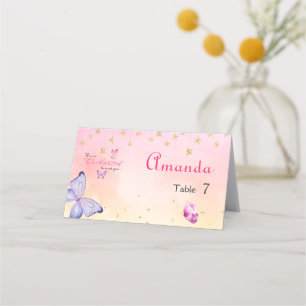 We Are Enchanted To Meet You Butterfly Baby Shower Place Card