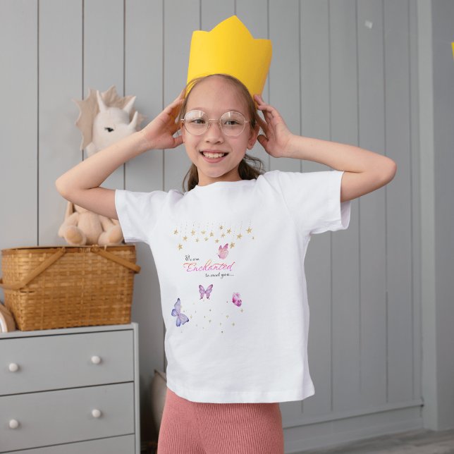 We Are Enchanted To Meet You Butterfly Baby Shower T-Shirt (Creator Uploaded)