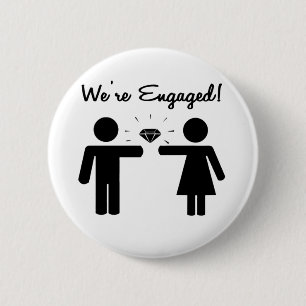 We Are Engaged 2 Inch Round Button