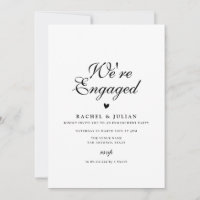 We are engaged black lettering engagement