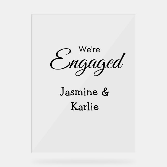 We are engaged couple name romantic stylish simple (Recto)