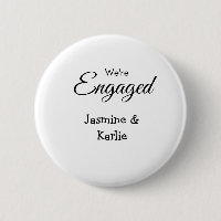 We are engaged couple name romantic stylish simple