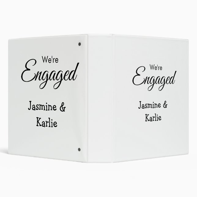 We are engaged couple name romantic stylish simple binder (Background)