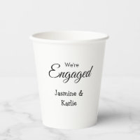 We are engaged couple name romantic stylish simple
