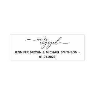 We are engaged name date self-inking stamp