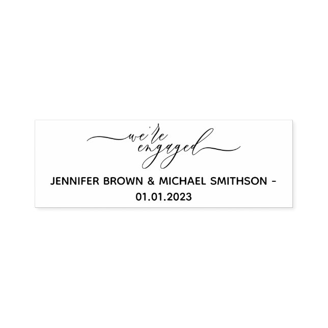 We are engaged name date self-inking stamp (Design)