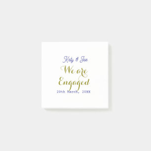 We are Engaged purple gold name date elegant simpl Post-it Notes