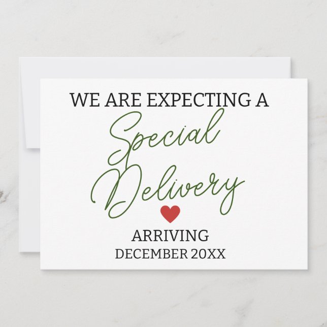 We are expecting a special delivery pregnancy  announcement (Front)