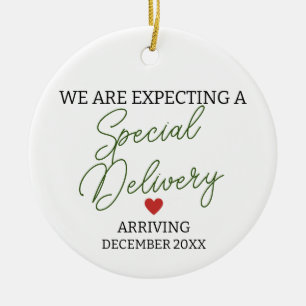 We are expecting a special delivery pregnancy  ceramic ornament