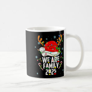 We Are Family 2025 Black Christmas Tree Santa Pjs  Coffee Mug