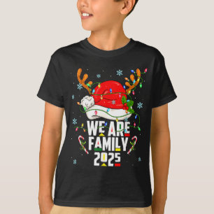We Are Family 2025 Black Christmas Tree Santa Pjs T-Shirt
