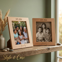 We are family - 8" x 10" Engraved Wood Frame