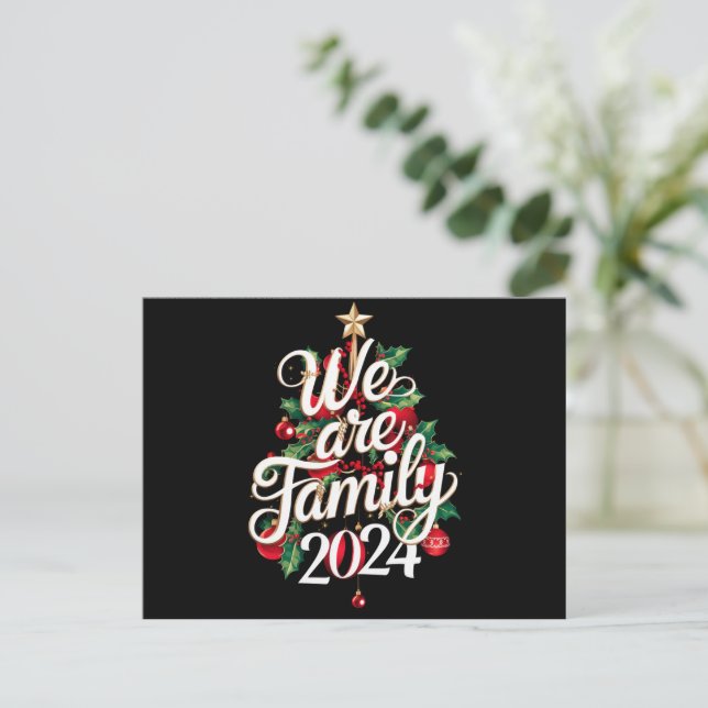 We Are Family Christmas 2024 Matching Pajama  Holiday Postcard (Standing Front)