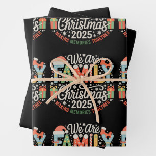 We are Family Christmas 2025 Xmas Holiday Wrapping Paper Sheet