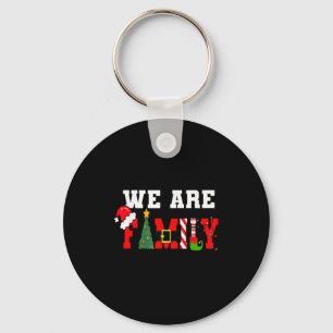 We Are Family Christmas Pajamas Funny Matching Xma Keychain