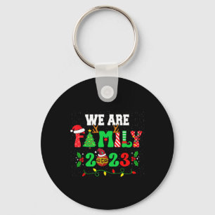 We Are Family Christmas Pyjamas Fun Matching Xmas Keychain