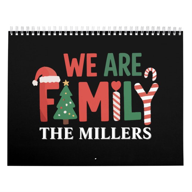 We Are Family Personalized Christmas Family Couple Calendar (Cover)