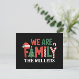We Are Family Personalized Christmas Family Couple Holiday Postcard