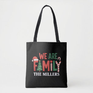 We Are Family Personalized Christmas Family Couple Tote Bag