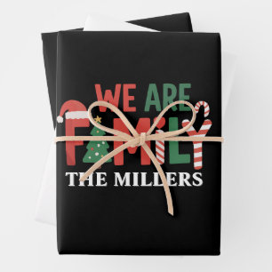 We Are Family Personalized Christmas Family Couple Wrapping Paper Sheet