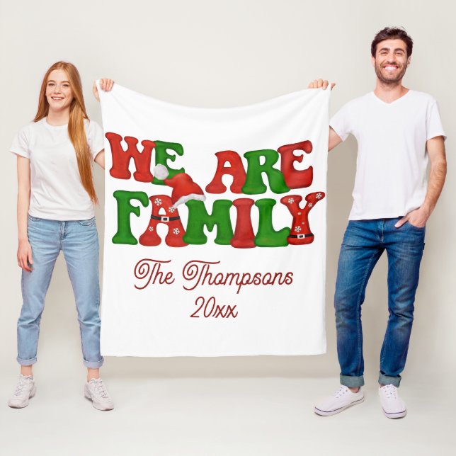 We Are Family Personalized Matching Christmas 2023 Fleece Blanket (In Situ)