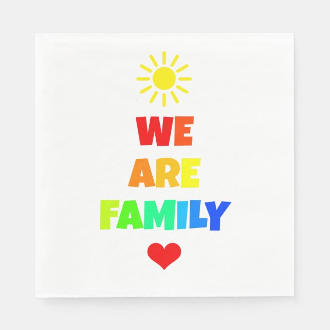 We Are Family Rainbow Sunshine Adoption Design Napkin (Front)