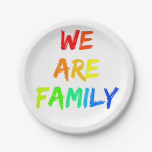 We Are Family Rainbow Sunshine Adoption Design Paper Plate