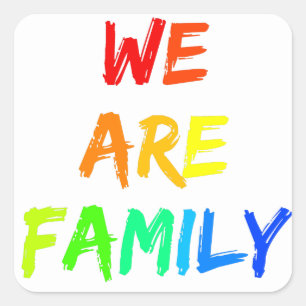 We Are Family Rainbow Sunshine Adoption Design Square Sticker
