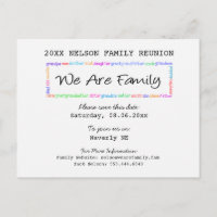 We Are Family Reunion or Party Save the Date