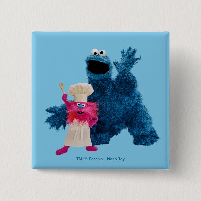 We Are Foodies | Classic Pose 2 Inch Square Button (Front)