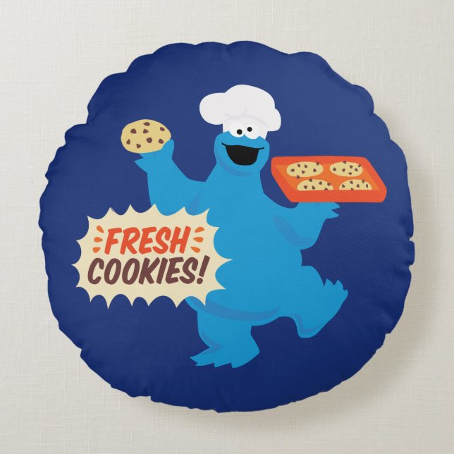 We Are Foodies | Fresh Cookies! Round Pillow (Front)