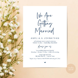 We are getting married, Elopement Dinner Dancing Invitation