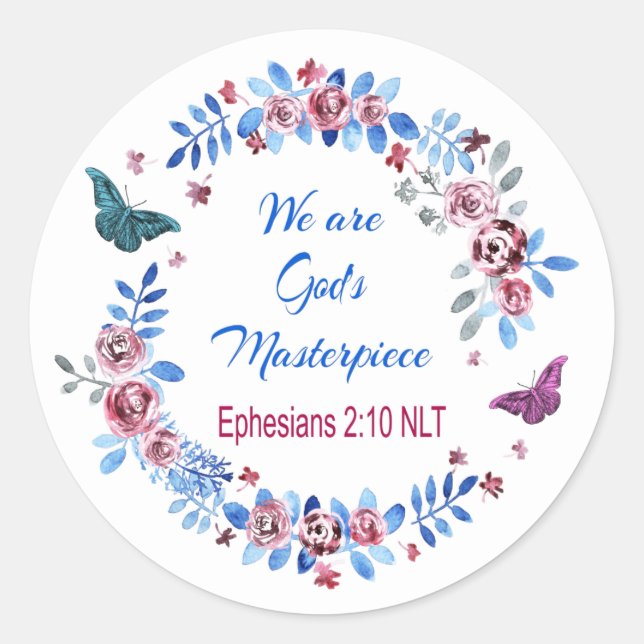 We Are God's Masterpiece Classic Round Sticker (Front)