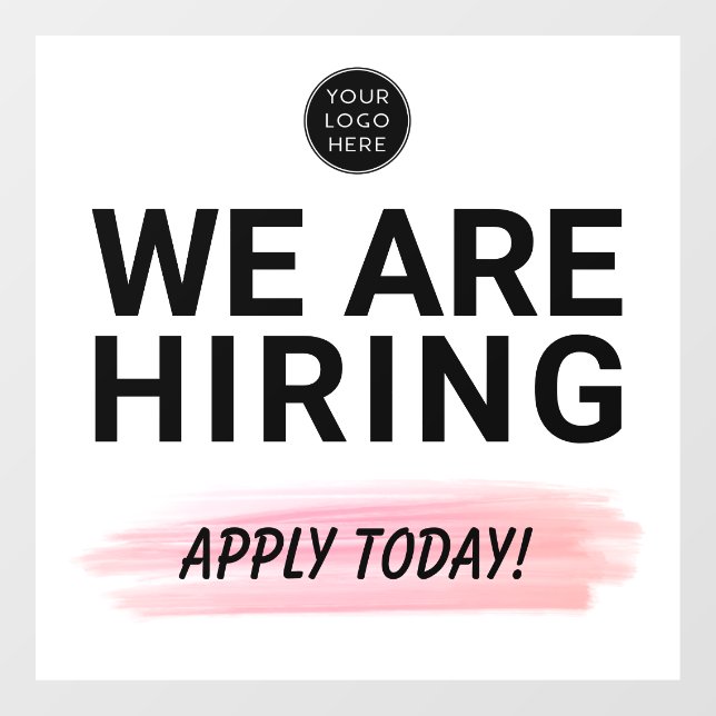 We Are Hiring Apply Today Business Window Cling (Sheet)