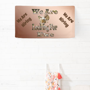 We Are Hiring, Funny Sheep Pun, Banner